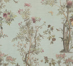 Mustertapete Flora & Fauna Mintgrün-Bunt - 10,05 m x 0,53 m