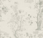 Mustertapete Flora & Fauna Hellgrau - 10,05 m x 0,53 m