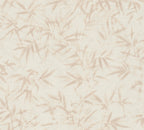 Mustertapete Bambusblätter Pastellrosa - 10,05 m x 0,53 m
