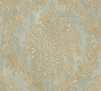 Mustertapete Barock-Ornament Salbeigold - 10,05 m x 0,53 m