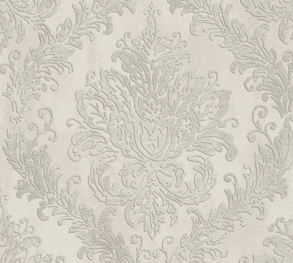 Mustertapete Barock-Ornament Cremeweiß - 10,05 m x 0,53 m