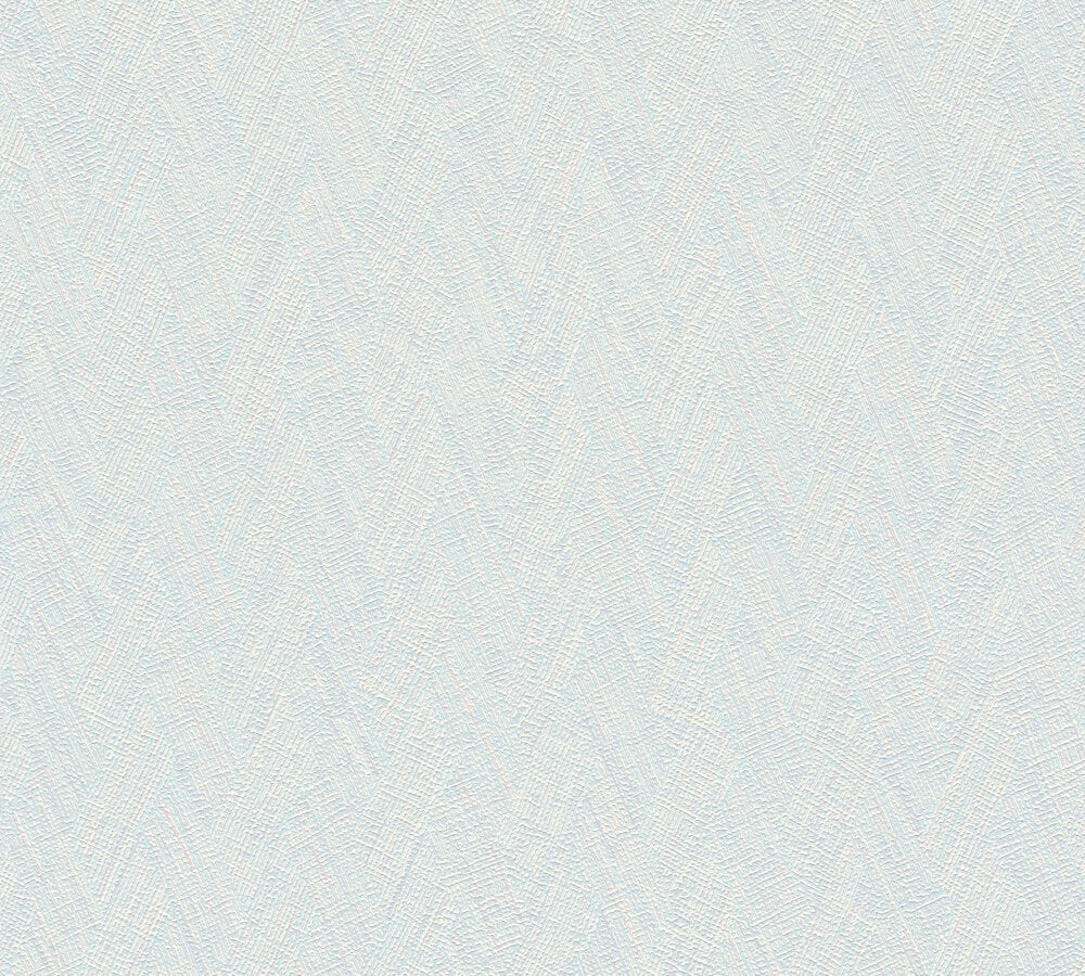Mustertapete Fischgrät-Weboptik Pastellblau - 10,05 m x 0,53 m