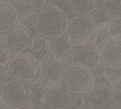 Mustertapete Seil-Spiralen Anthrazit - 10,05 m x 0,53 m