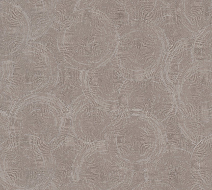 Mustertapete Seil-Spiralen Taupe - 10,05 m x 0,53 m
