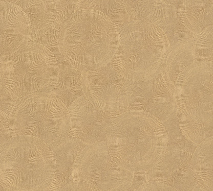 Mustertapete Seil-Spiralen Gold-Beige - 10,05 m x 0,53 m