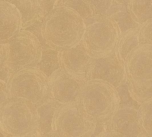Strukturtapete Seil-Spiralen Gold-Beige