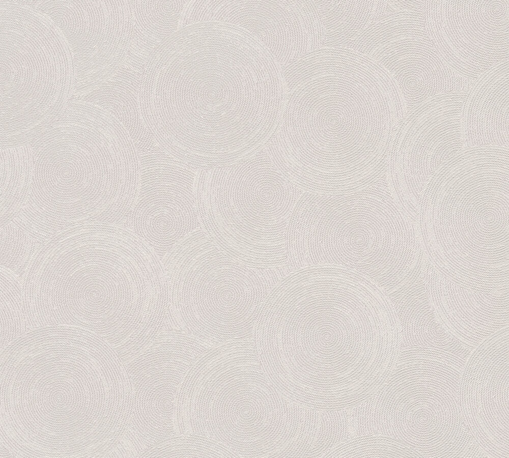 Mustertapete Seil-Spiralen Lichtgrau - 10,05 m x 0,53 m