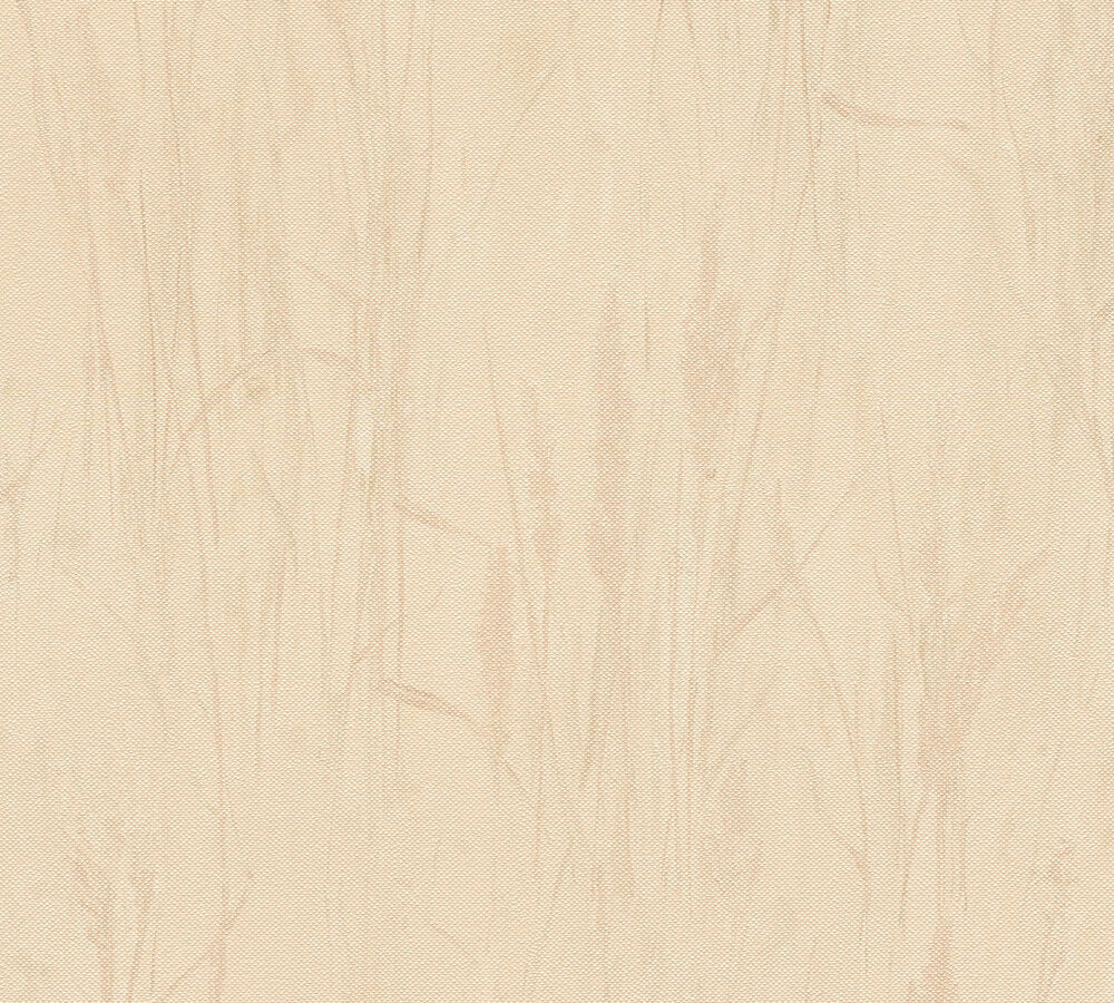 Mustertapete Gräser-Silhouette Apricot-Beige - 10,05 m x 0,53 m