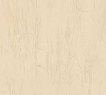 Mustertapete Gräser-Silhouette Apricot-Beige - 10,05 m x 0,53 m
