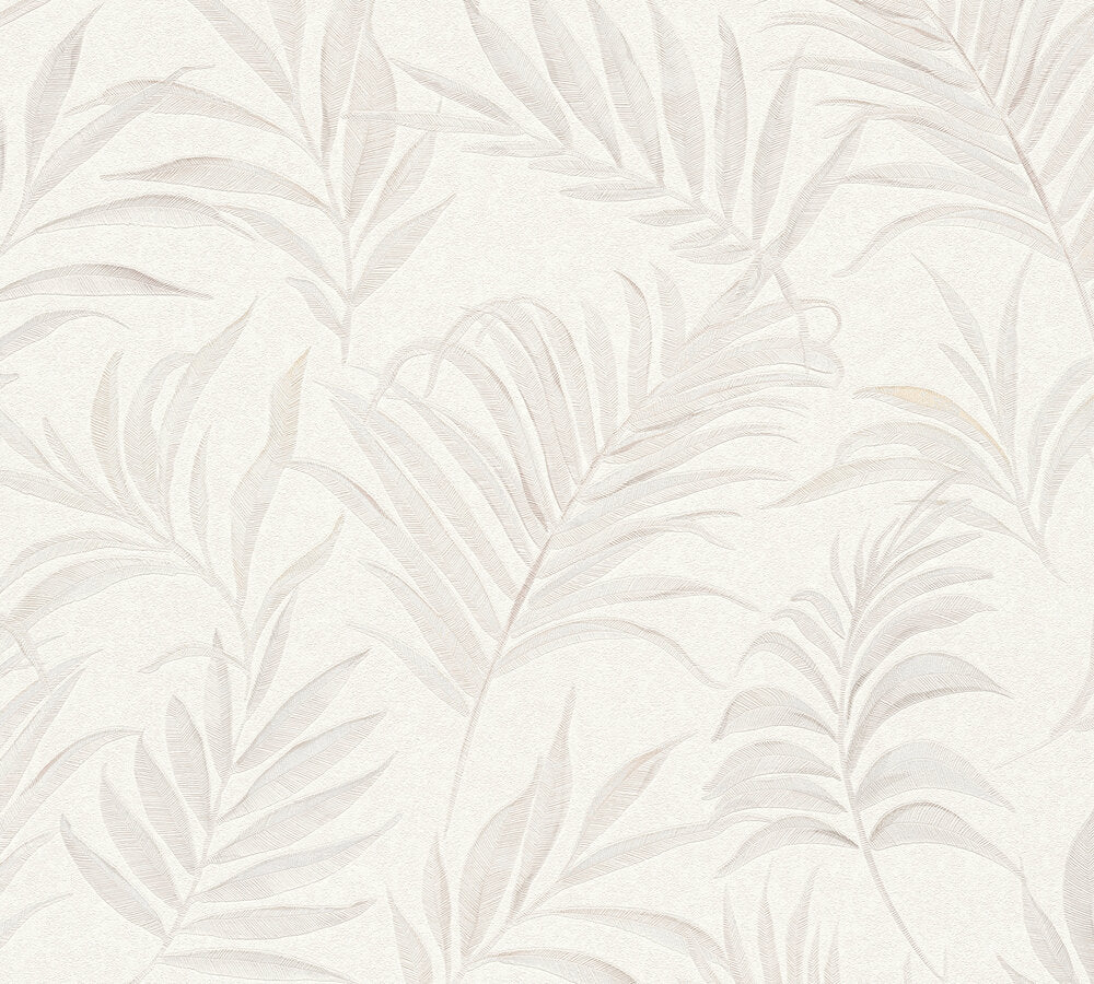 Livingwalls CosmoLiving Midnight Botanica-Mystery Palmenblätter Weiß - 10,05 m x 0,53 m