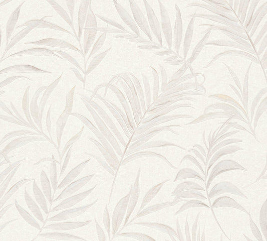 Livingwalls CosmoLiving Midnight Botanica-Mystery Palmenblätter Weiß - 10,05 m x 0,53 m