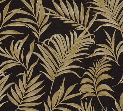 Livingwalls CosmoLiving Midnight Botanica-Mystery Palmenblätter Schwarz Gold - 10,05 m x 0,53 m