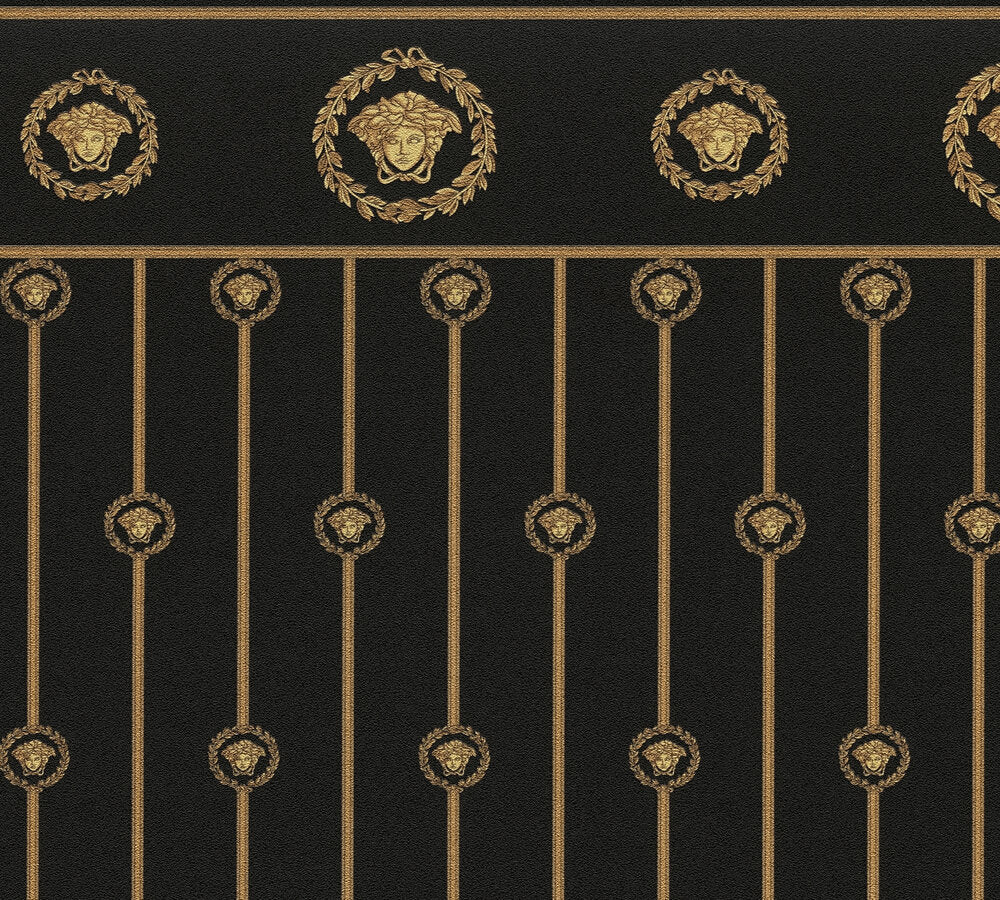 Versace I Love Baroque Schwarz Barock Tapete - 10,05 m x 1,06 m