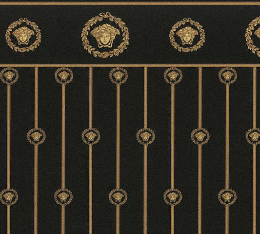 Versace I Love Baroque Schwarz Barock Tapete - 10,05 m x 1,06 m