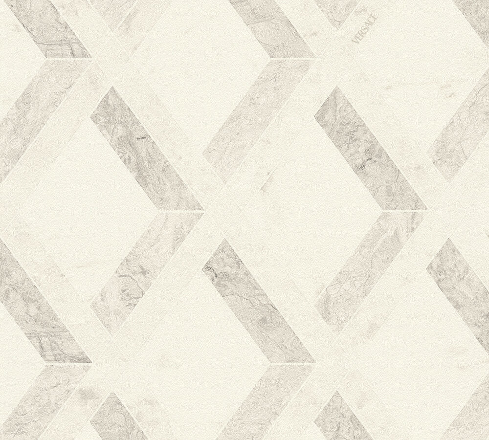 Versace Tarsia Grau Weiß - 10,05 m x 0,70 m
