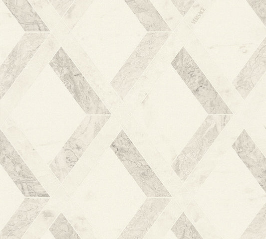 Versace Tarsia Grau Weiß - 10,05 m x 0,70 m