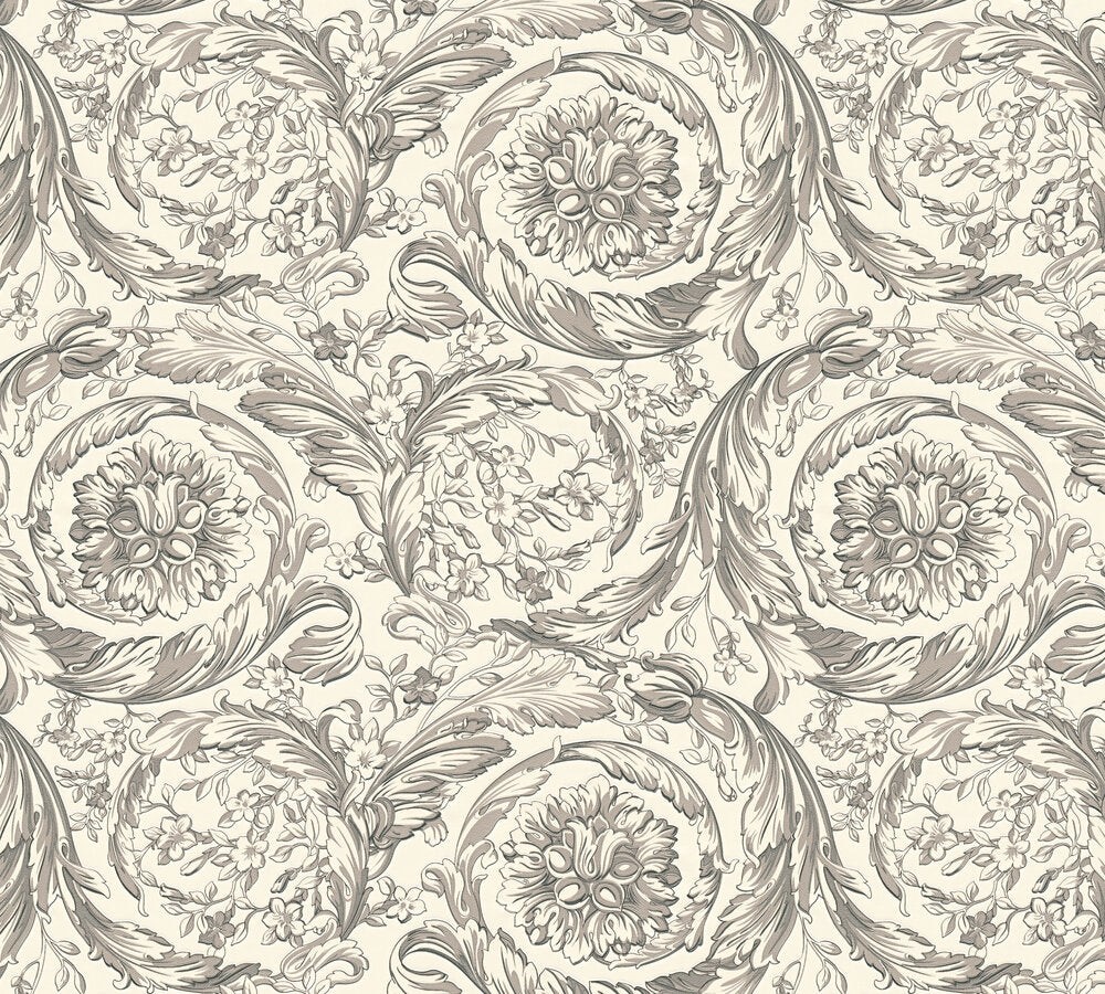 Versace Barocco Grau Weiß - 10,05 m x 0,70 m