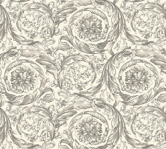 Versace Barocco Grau Weiß - 10,05 m x 0,70 m