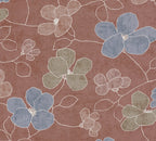 Mustertapete Florale Linienzeichnung Rostrot - 10,05 m x 0,53 m