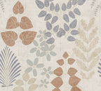 Mustertapete Farn & Blätter Blau-Braun - 10,05 m x 0,53 m