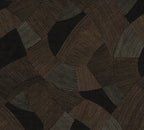 Mustertapete Geometrische Bögen Schwarz-Kupfer - 10,05 m x 0,53 m