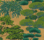 Mustertapete Japanische Bäume Gold-Grün - 10,05 m x 0,53 m