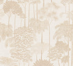 Mustertapete Dschungel-Silhouette Beige - 10,05 m x 0,53 m