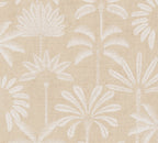 Mustertapete Palmen-Silhouetten Beige-Weiß - 10,05 m x 0,53 m
