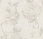 Mustertapete Pfingstrosen Hellbeige & Creme - 10,05 m x 0,53 m