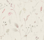 Mustertapete Wiesenblumen Altrosa & Beige - 10,05 m x 0,53 m