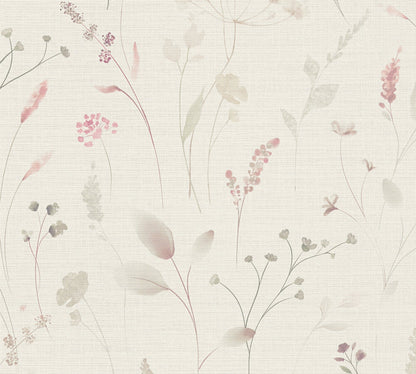 Mustertapete Wiesenblumen Altrosa & Beige - 10,05 m x 0,53 m