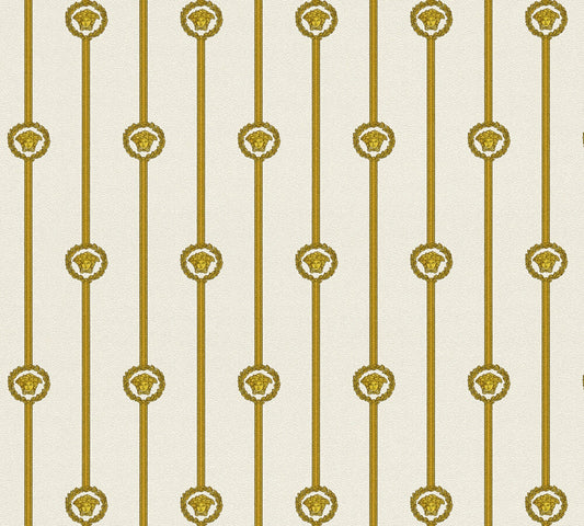 Versace I Love Baroque Weiß Barock Tapete - 10,05 m x 0,70 m