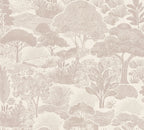 Mustertapete Japanische Landschaft Altrosa - 10,05 m x 0,53 m