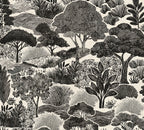 Mustertapete Japanische Landschaft Schwarz-Beige - 10,05 m x 0,53 m