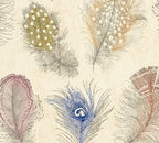 Mustertapete Federn Bunt - 10,05 m x 0,53 m