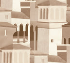 Mustertapete Mediterrane Architektur Beige - 10,05 m x 0,53 m