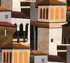 Mustertapete Mediterrane Architektur Bunt - 10,05 m x 0,53 m