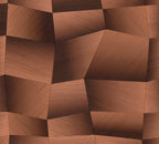 Mustertapete 3D-Geometrie Kupferbraun - 10,05 m x 0,53 m