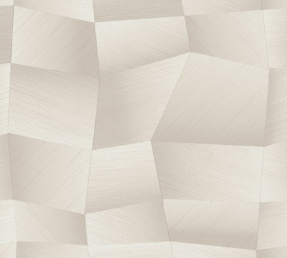 Mustertapete 3D-Geometrie Cremeweiß - 10,05 m x 0,53 m
