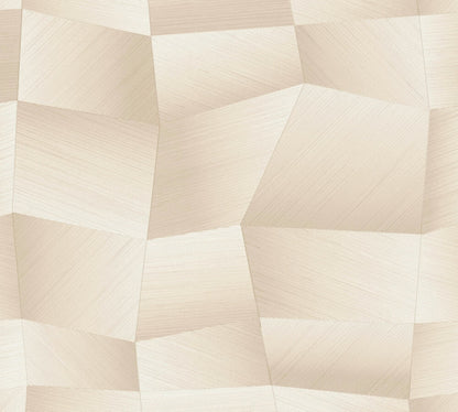 Mustertapete 3D-Geometrie Champagner - 10,05 m x 0,53 m