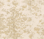 Mustertapete Baum-Silhouette Beige-Gold - 10,05 m x 0,53 m