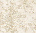 Mustertapete Baum-Silhouette Creme-Beige - 10,05 m x 0,53 m