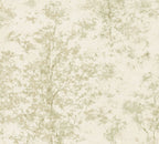 Mustertapete Baum-Silhouette Salbeibeige - 10,05 m x 0,53 m