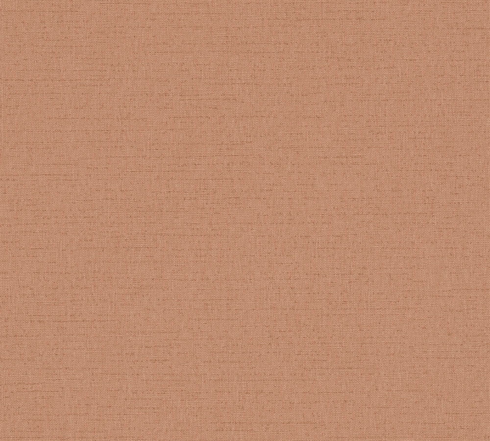 Mustertapete Leinen-Optik Terrakotta-Braun - 10,05 m x 0,53 m