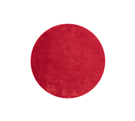 Teppich Samtgefühl Rot rund - 120cm x 120cm