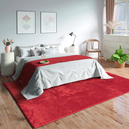 Teppich Samtgefühl Rot rund - 120cm x 120cm
