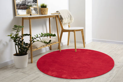 Teppich Samtweich Rot rund - 200cm x 200cm