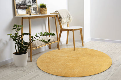 Teppich Kuschelsamttraum Gold rund - 120cm x 120cm