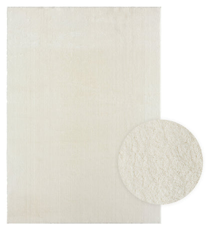 Teppich Kuschelsamtflair Creme rechteckig - 110cm x 60cm