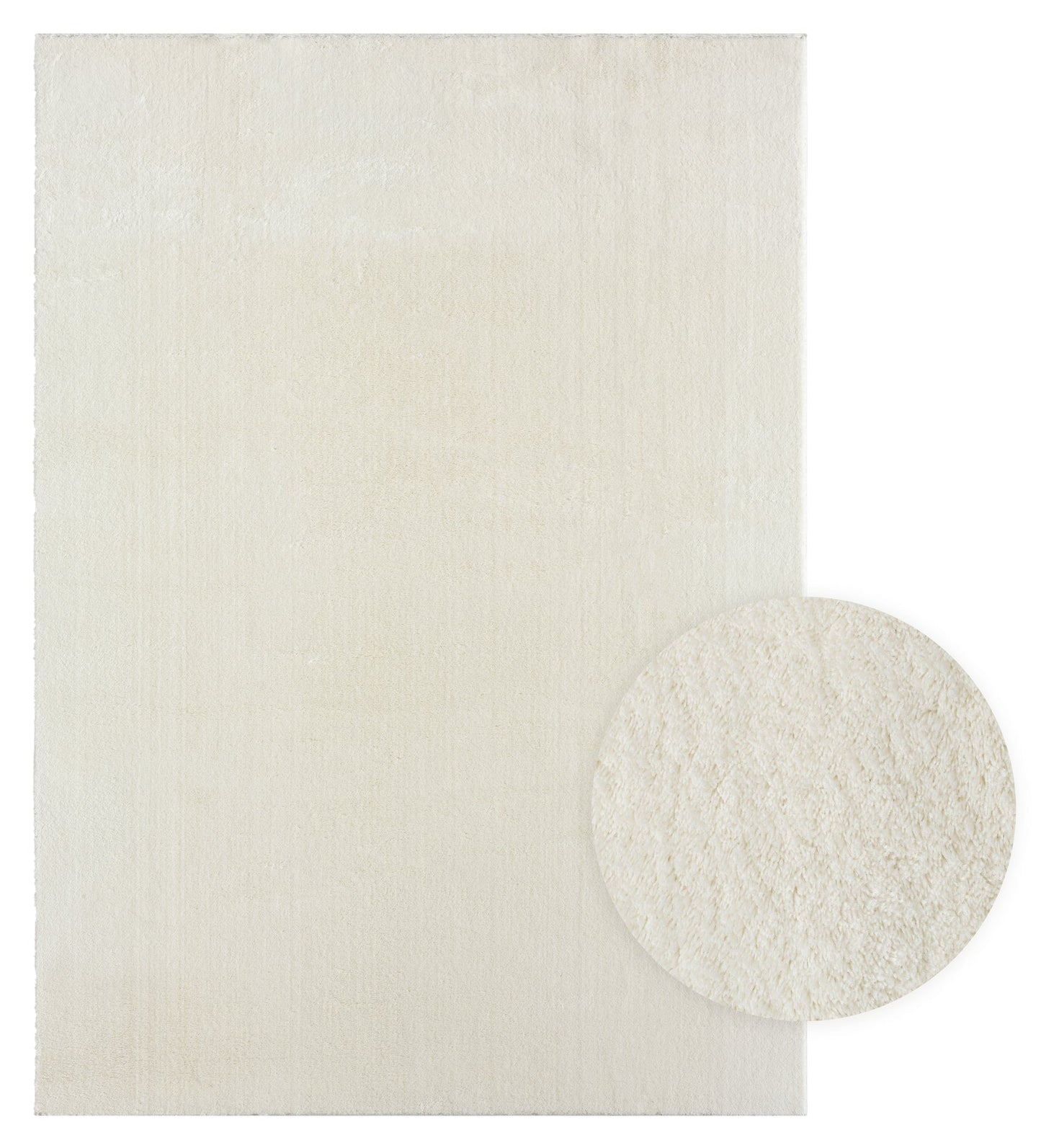 Teppich Kuschelsamtharmonie Creme rechteckig - 150cm x 80cm